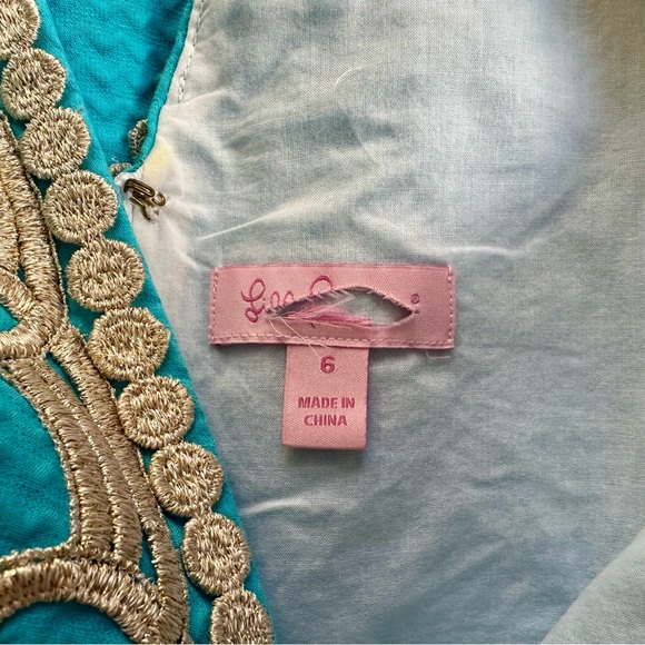 Blue and gold lilly pulitzer shift dresss - Picture 2 of 5